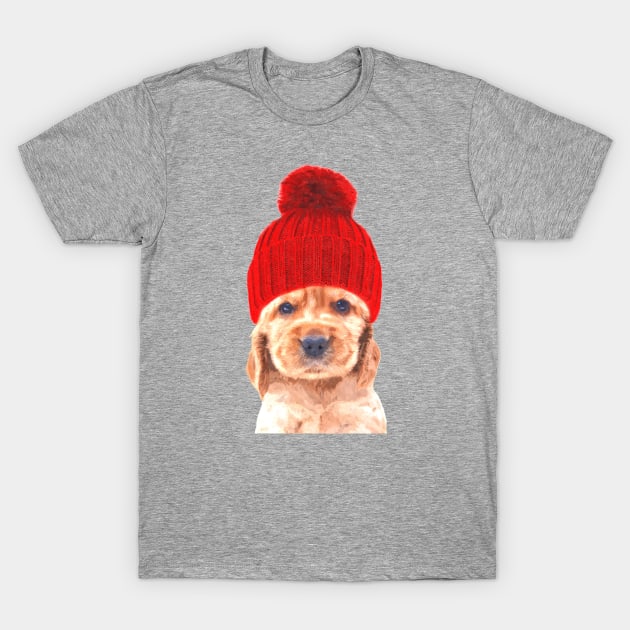 Cocker Spaniel with Hat T-Shirt by Alemi